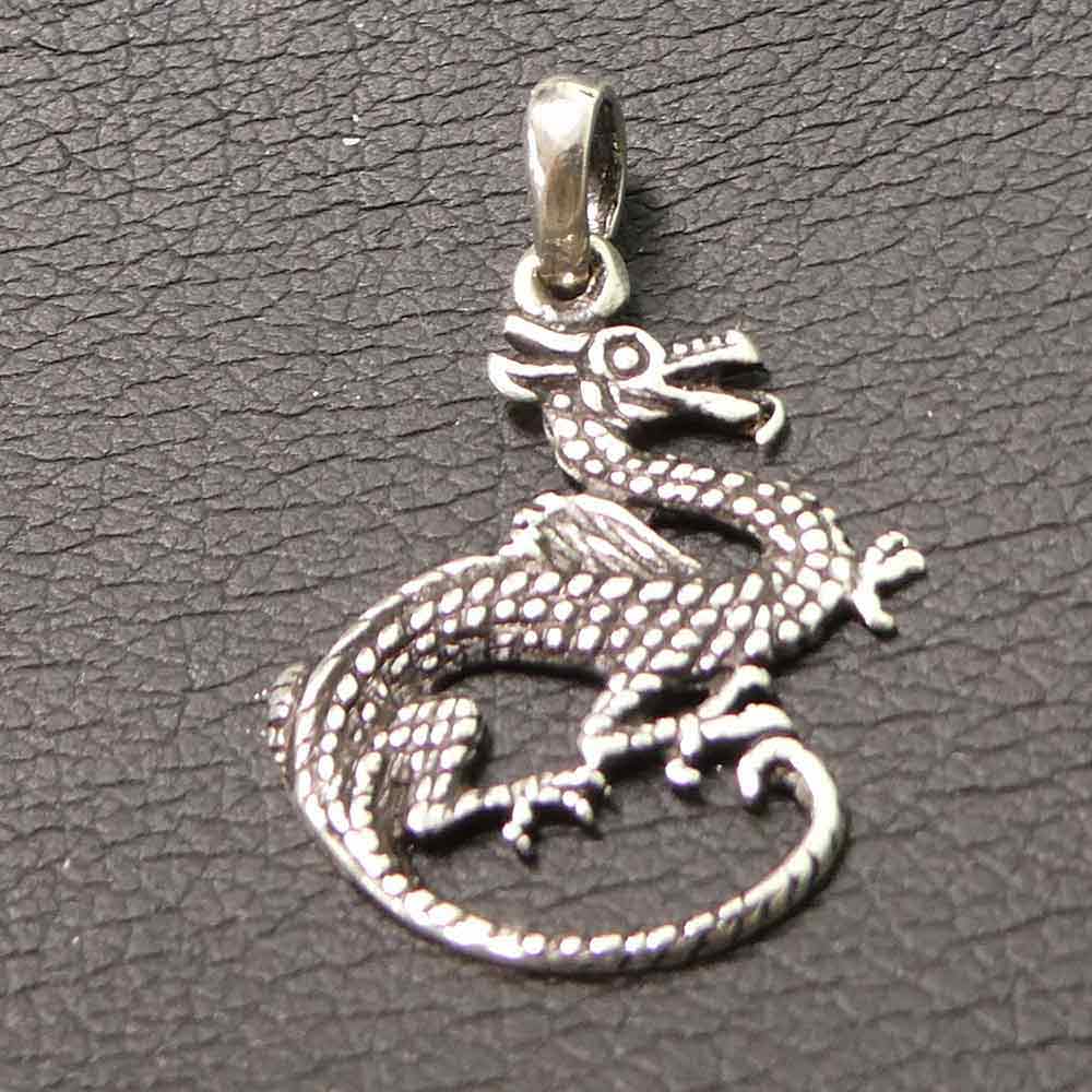Feiner Drachen Schmuck Anhänger Silber