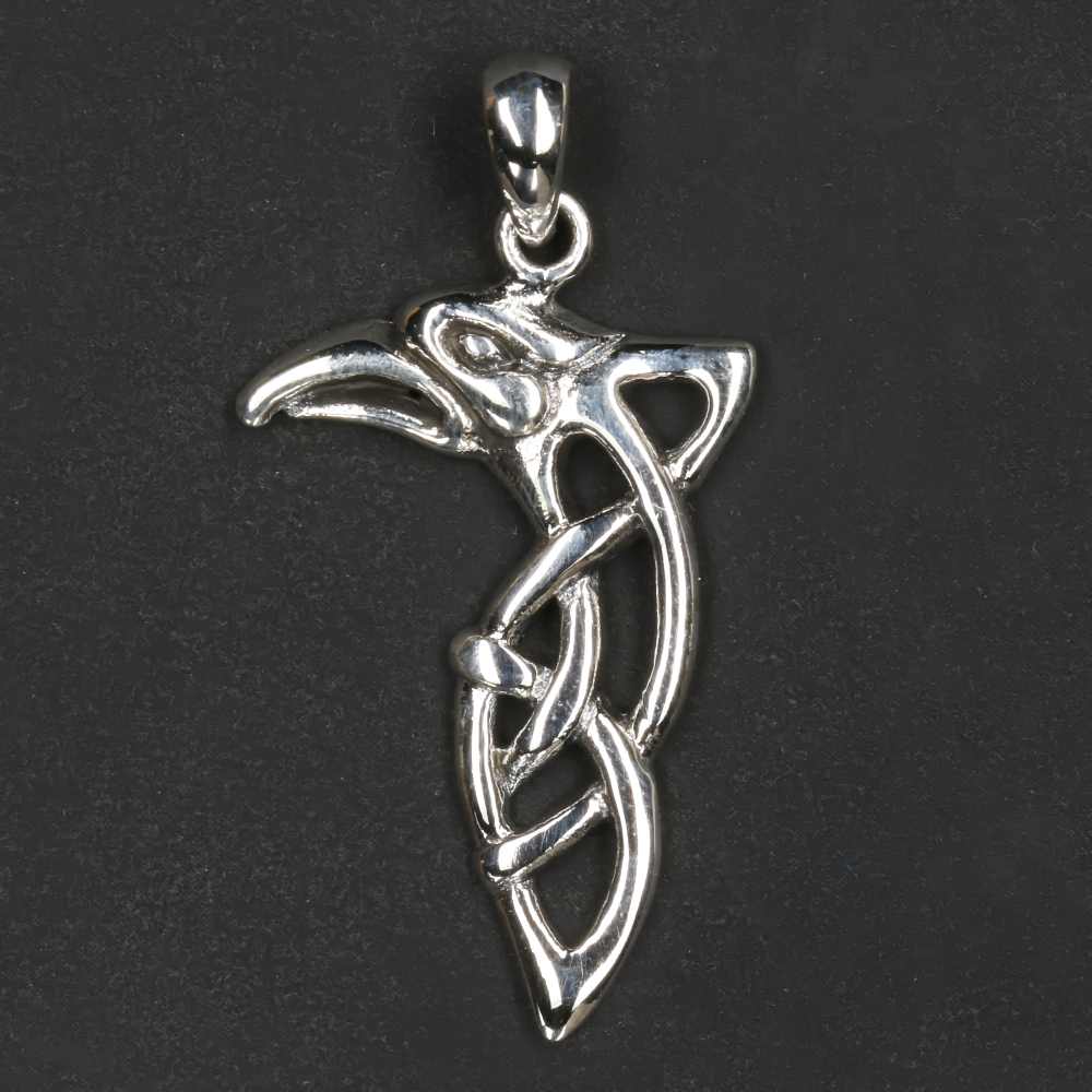 Keltischer Rabe Silber Schmuck Anhänger Sterlingsilber zarter Kettenanhänger