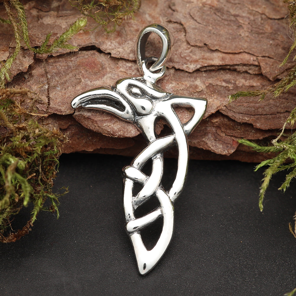 Rabe Keltisch Silber Schmuckanhänger Kettenanhänger 925 Sterlingsilber