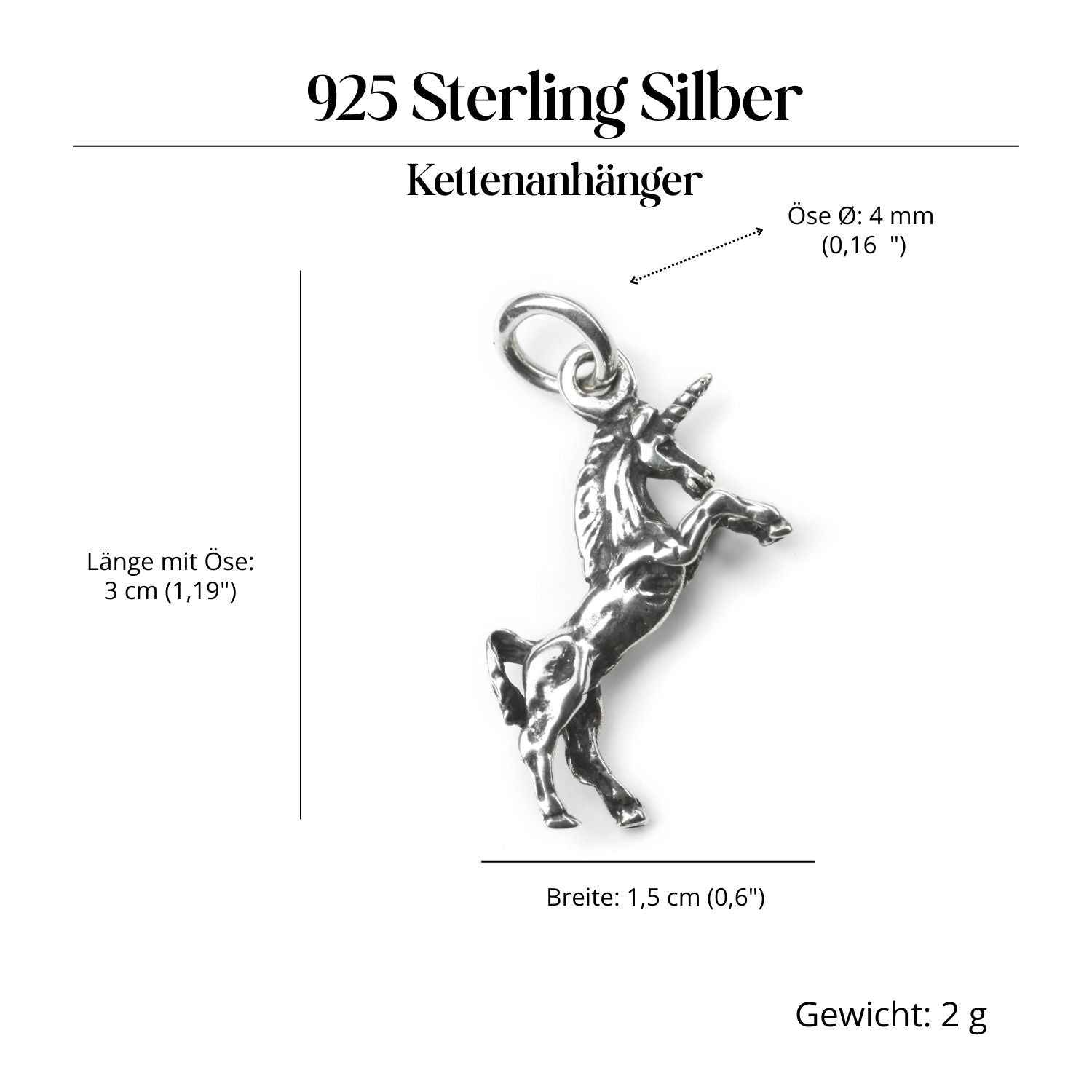 Einhorn Schmuck Kettenanhänger Silberschmuck 925 Silber