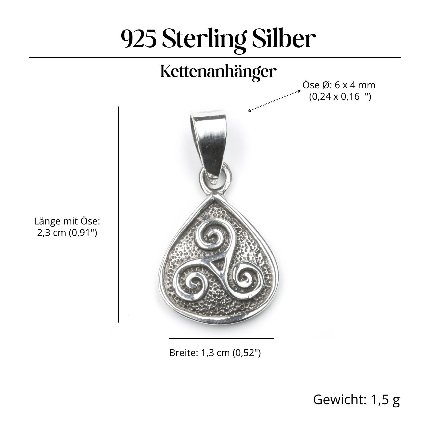 Triskele Schmuck Kettenanhänger Silberschmuck 925 Silber