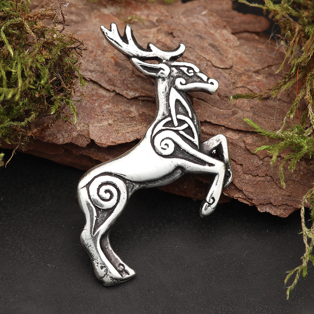 Keltischer Hirsch Silber Kettenanhänger 925 Schmuckanhänger Kette