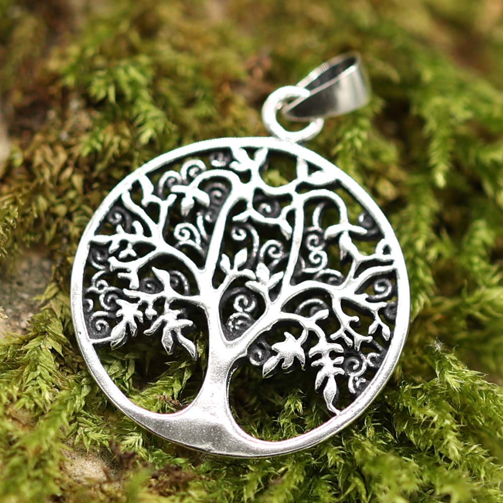Keltischer Lebensbaum Anhänger Silber detailreich gearbeitet