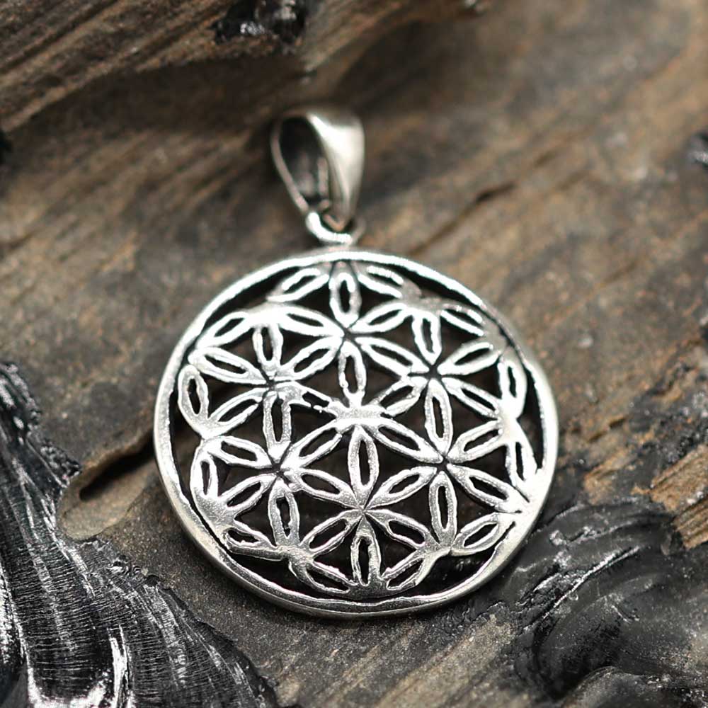 Blume des Lebens Silber Anhänger Estoterik Schmuck