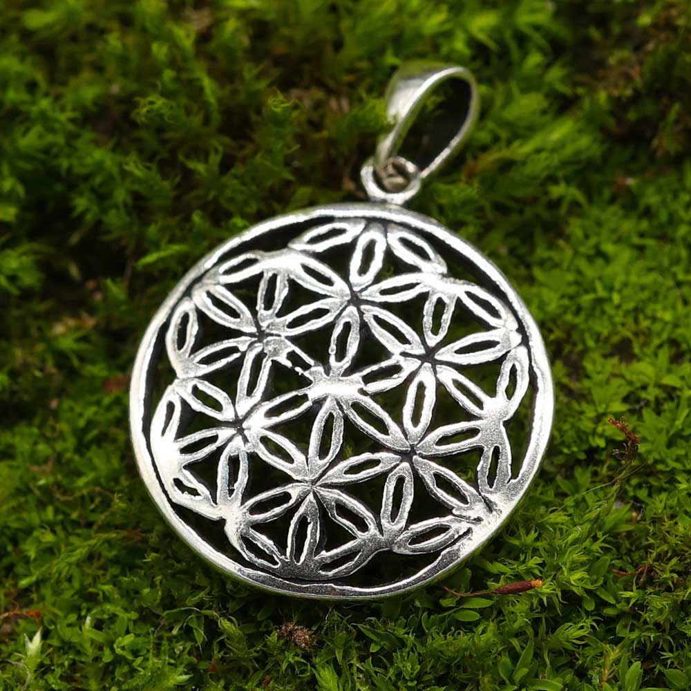 Blume des Lebens Anhänger Silber 925 Schmuck Sterlingsilber Damen Kettenanhänger