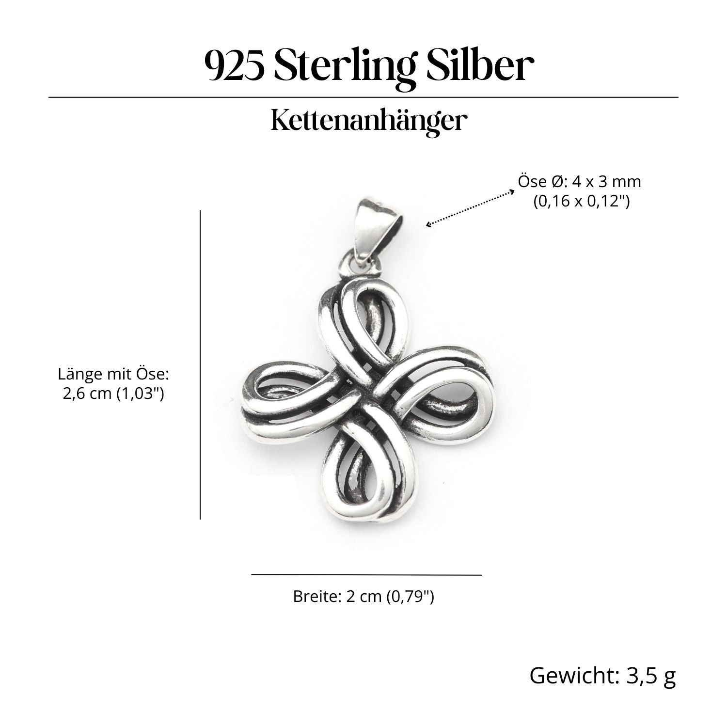 Kleeblatt keltisch Anhänger Silber Kelten Kettenanhänger 925/000