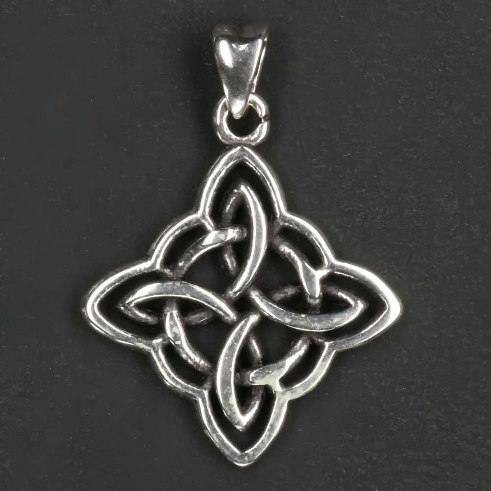 Keltischer Knoten Quadrat Schmuck Silber Kettenanhänger online