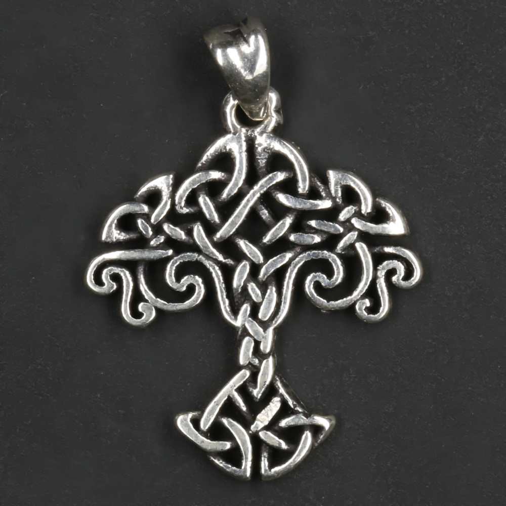 Fein gearbeitete Keltische knoten als Baum Silberschmuck Anhänger 925/000 Silber