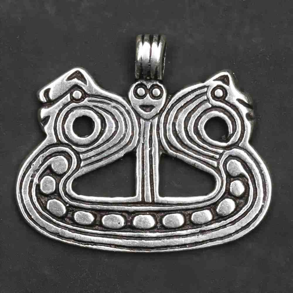 Wikinger Schiff Schmuck Anhänger Drachenboot Sterlingsilber