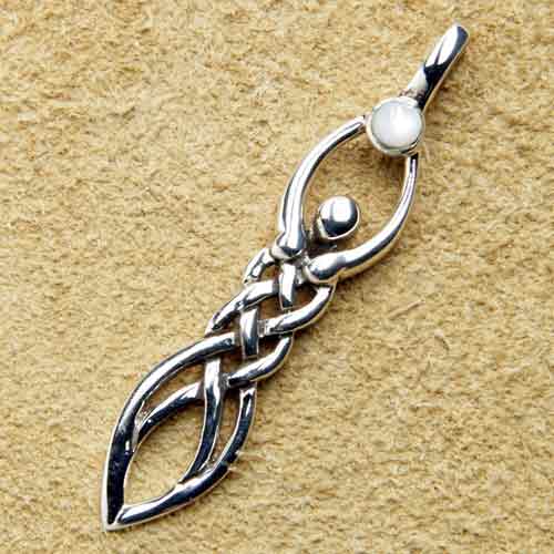 Göttin Schmuck Anhänger 925 Silber Perlmutt