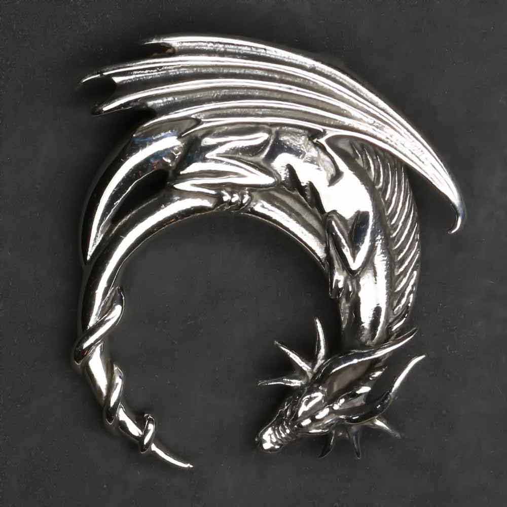 Drache Silber Anhänger 925 Sterlingsilber Fabeltier