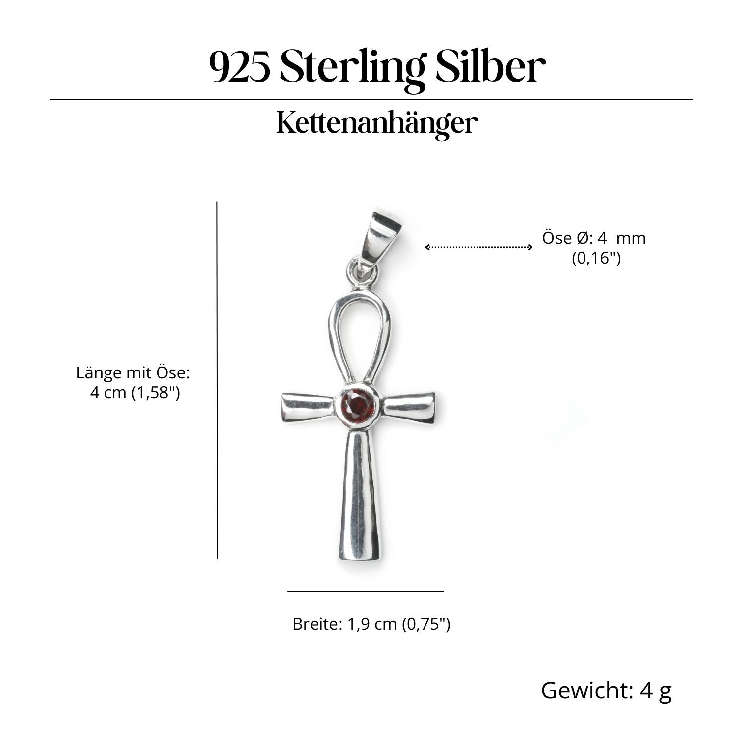 Henkelkreuz Silber Amulett Anhänger für Kette 925 Silber