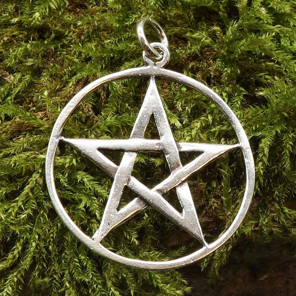 Pentagramm Silber Anhänger Hexenstern Schmuck Gothic