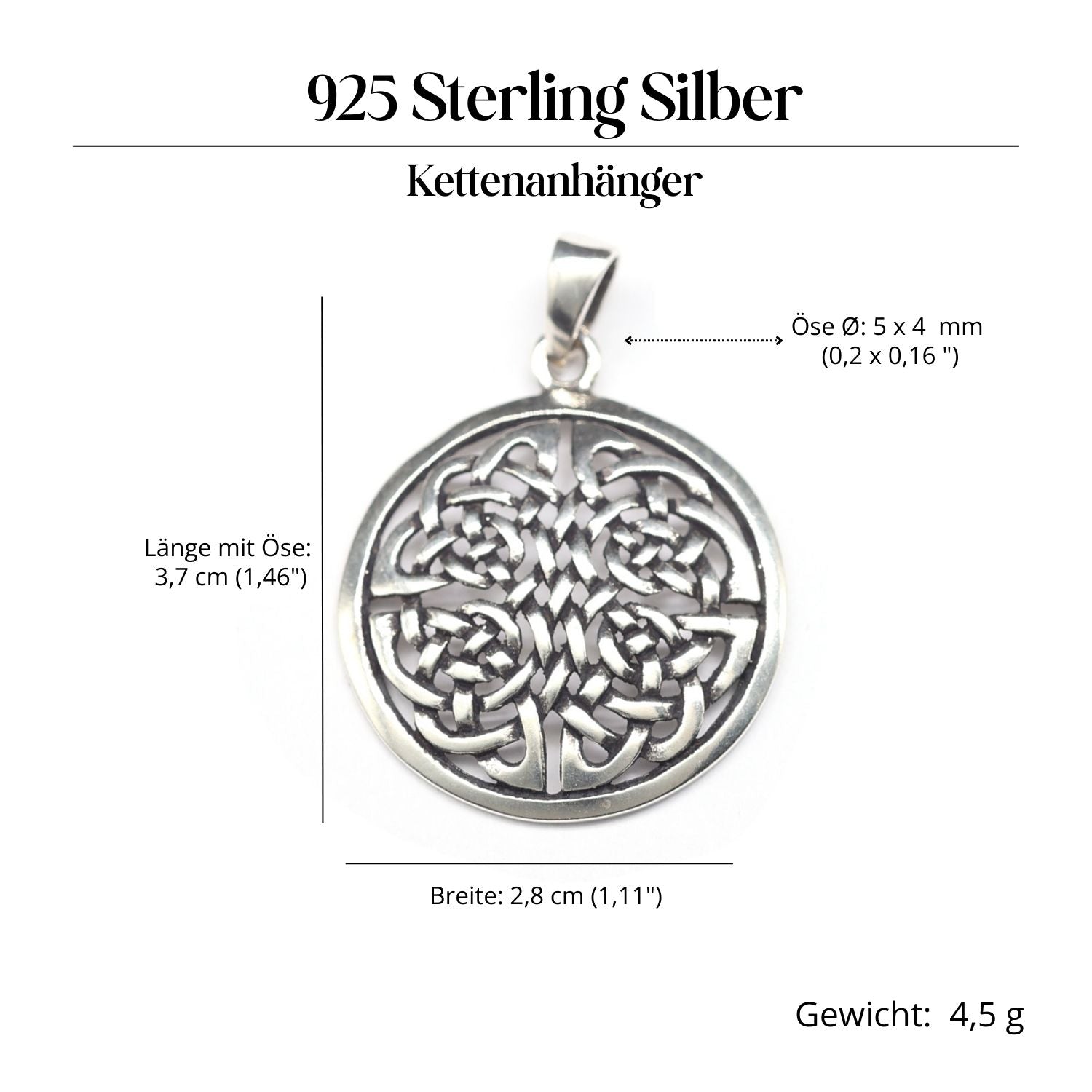 Vierjahreszeiten keltischer Schmuck 925 Silber Anhänger