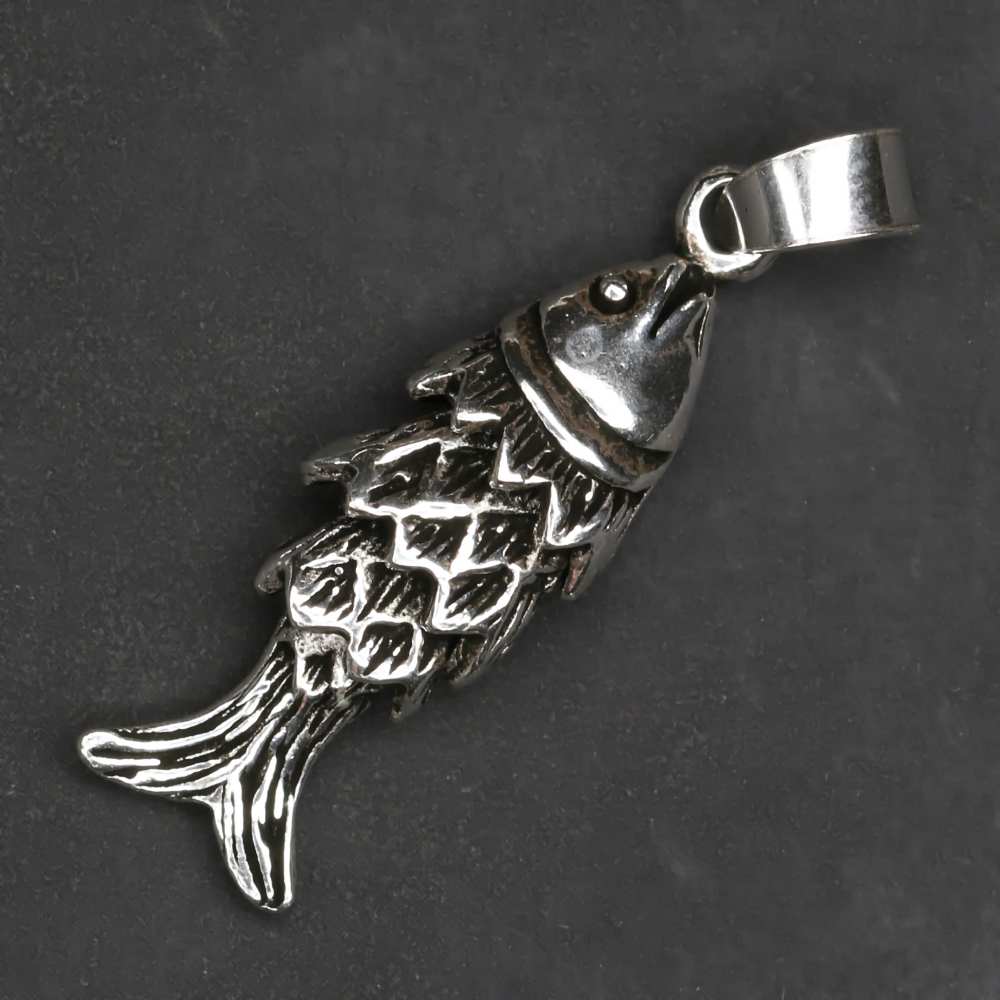Fisch 925er Silber Anhänger Sterlingsilber Backfisch