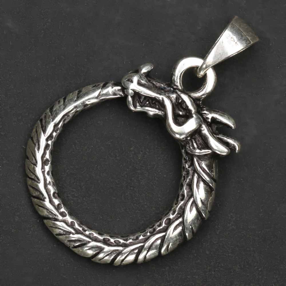 Midgard 925er Silber Anhänger Sterlingsilber Mittelalter Schlange