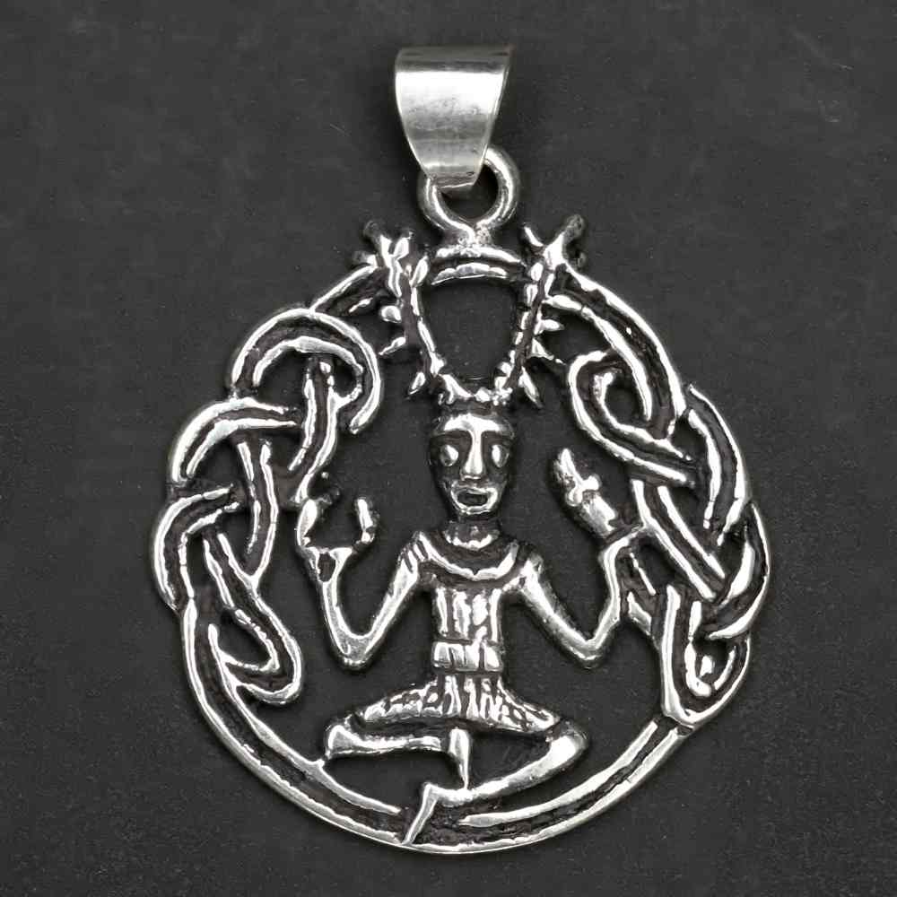 Gott der Natur 925er Silber Anhänger Sterlingsilber Kelten Mittelalter