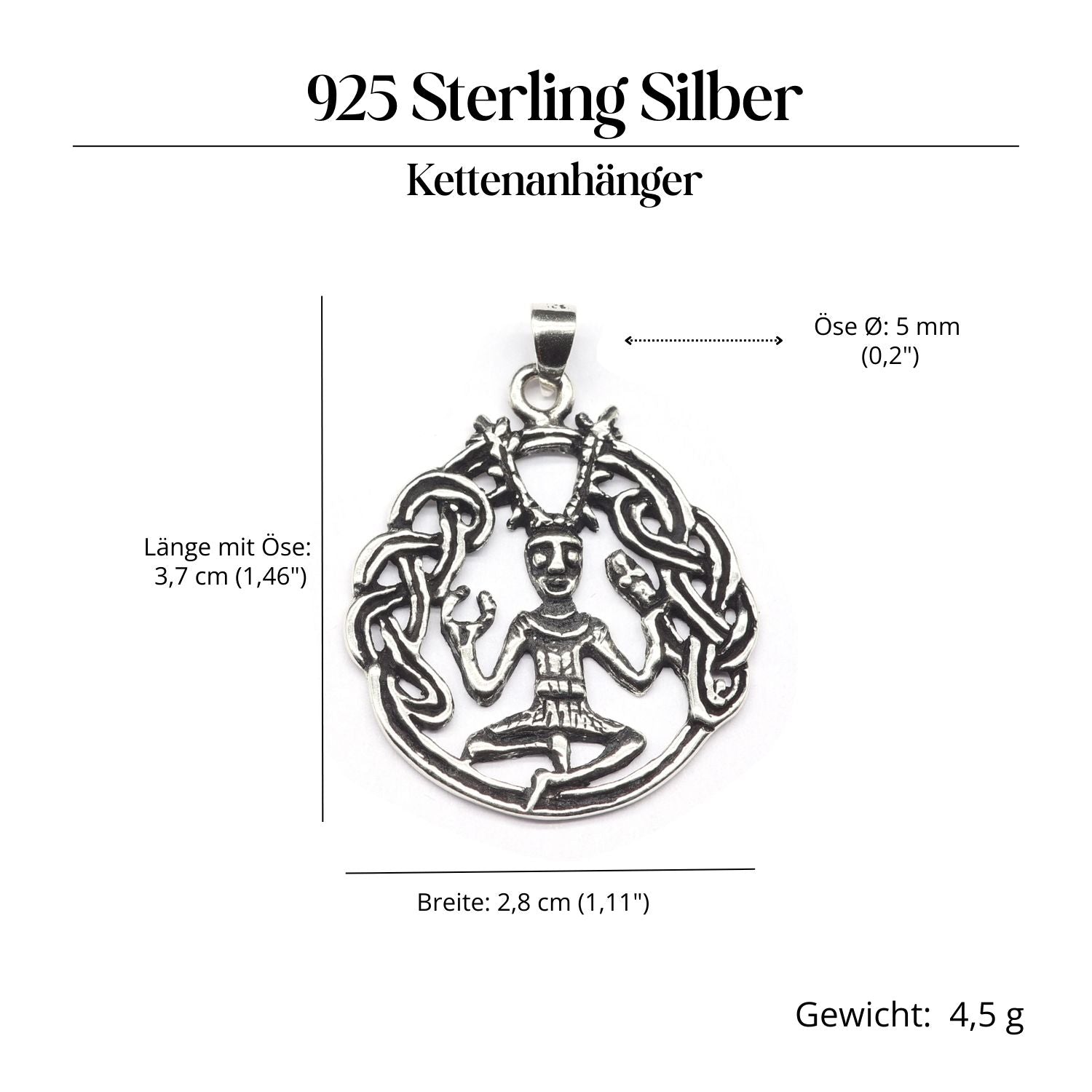 Kelten Gott Silberanhänger 925 Silber Schmuck Amulett für Halskette