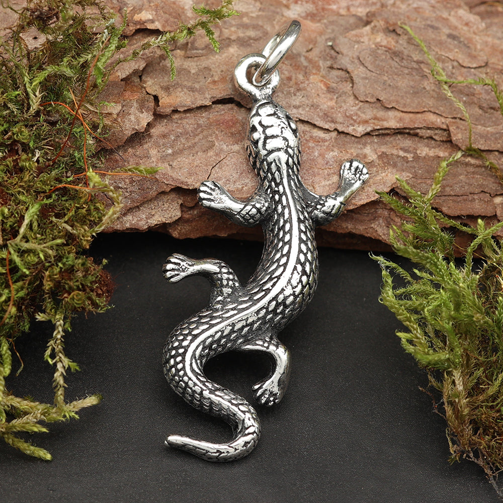 Gecko Ketten Anhänger Silber 925 Schmuckanhänger