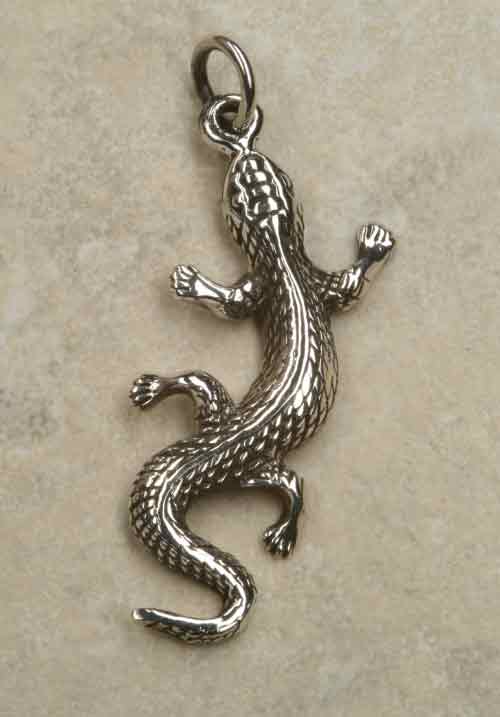 filigraner Gecko Silber Schmuck Anhänger