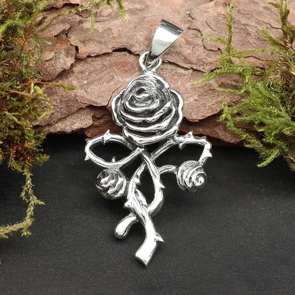 Rose Gothik Ketten Anhänger Silber 925 Schmuckanhänger