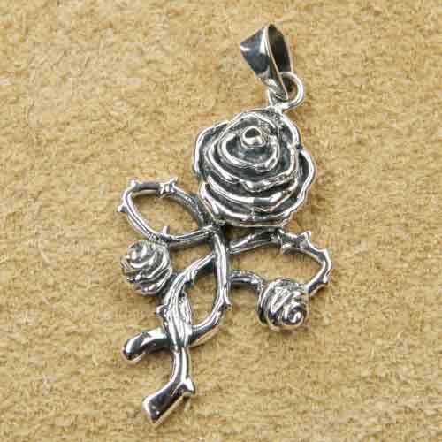 Gothic Rose Kettenanhänger 925 Silber
