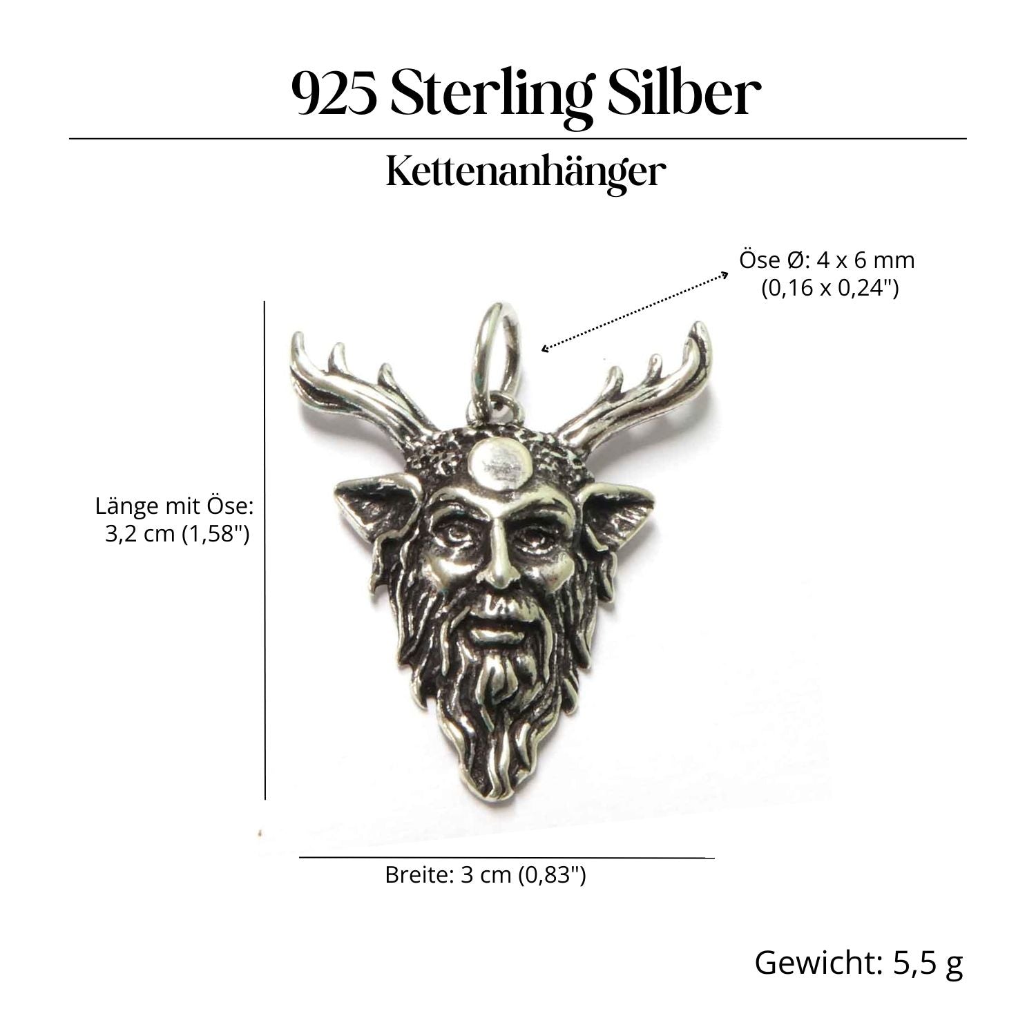 Natur Gott Silberanhänger 925 Silber Schmuck Amulett für Halskette