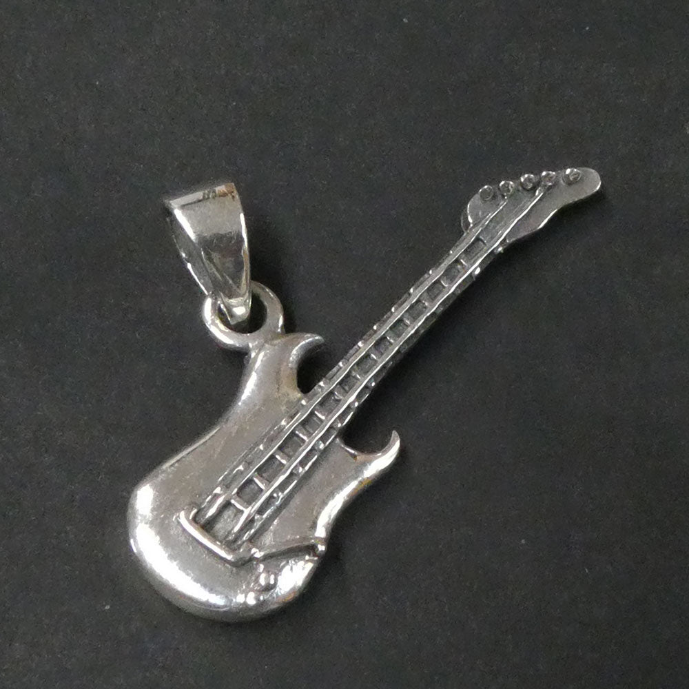 E-Gitarre Silber Anhänger Gitarrist Musiker Schmuck 925 Silber