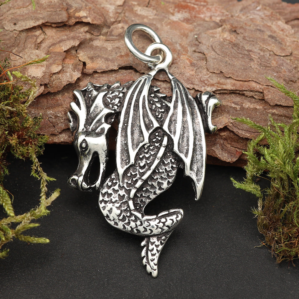 Drache Silberanhänger 925 Kette Schmuck Anhänger