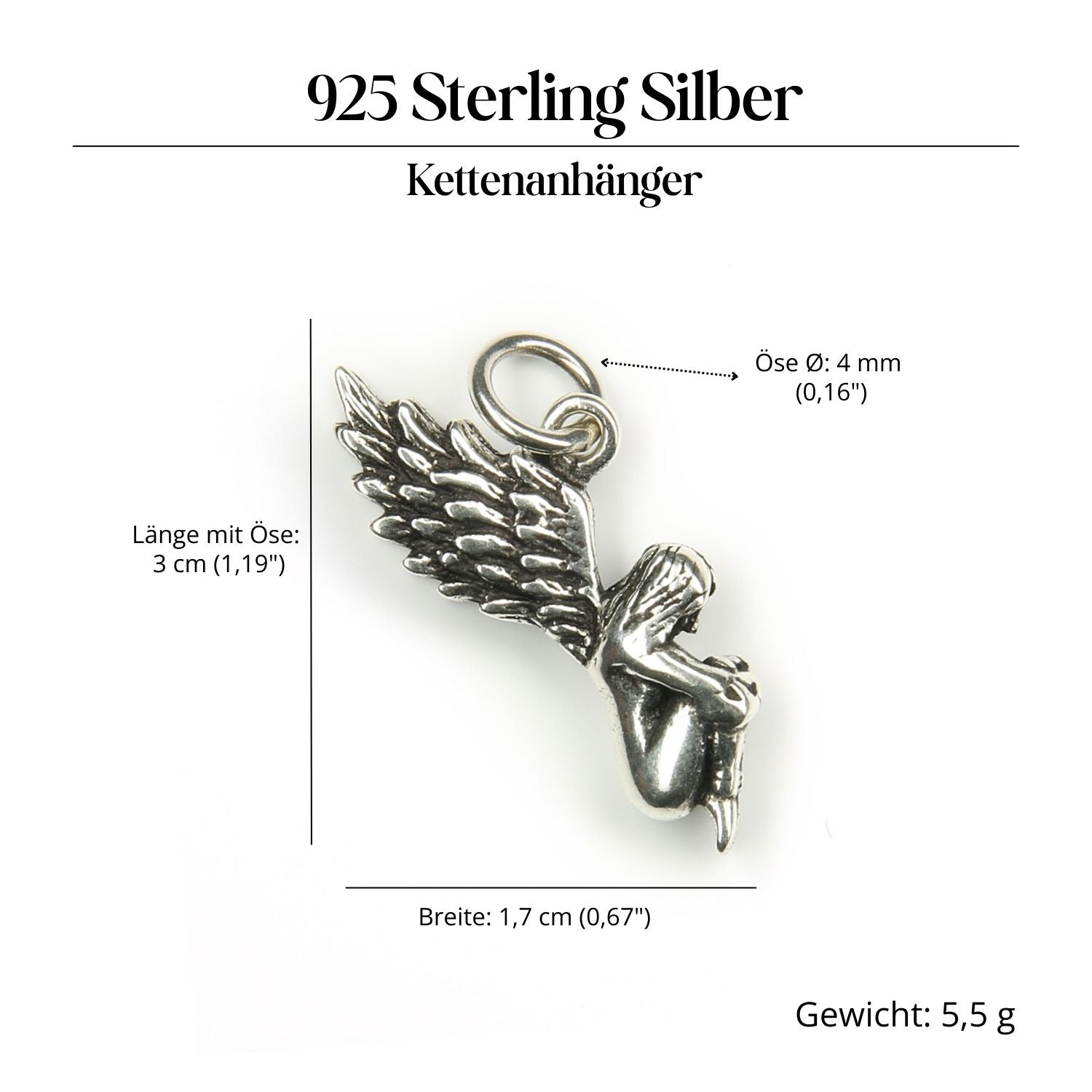 Angel Jewelry Pendant Necklace 925 Silver