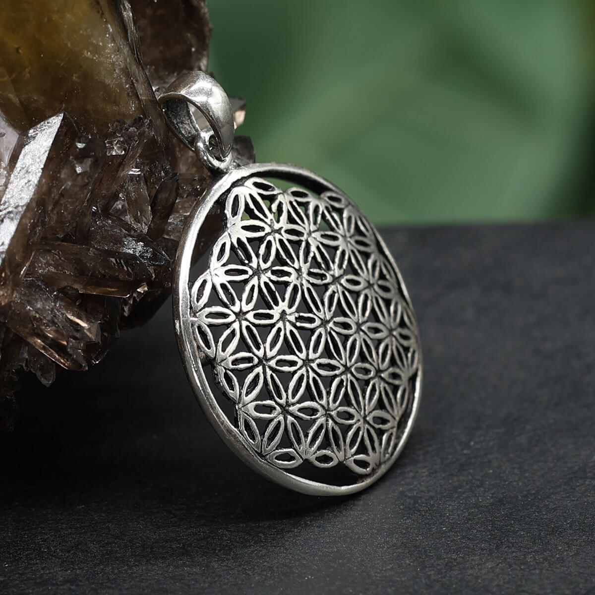 Blume des Lebens Silberschmuck Kettenanhänger 925 Silber
