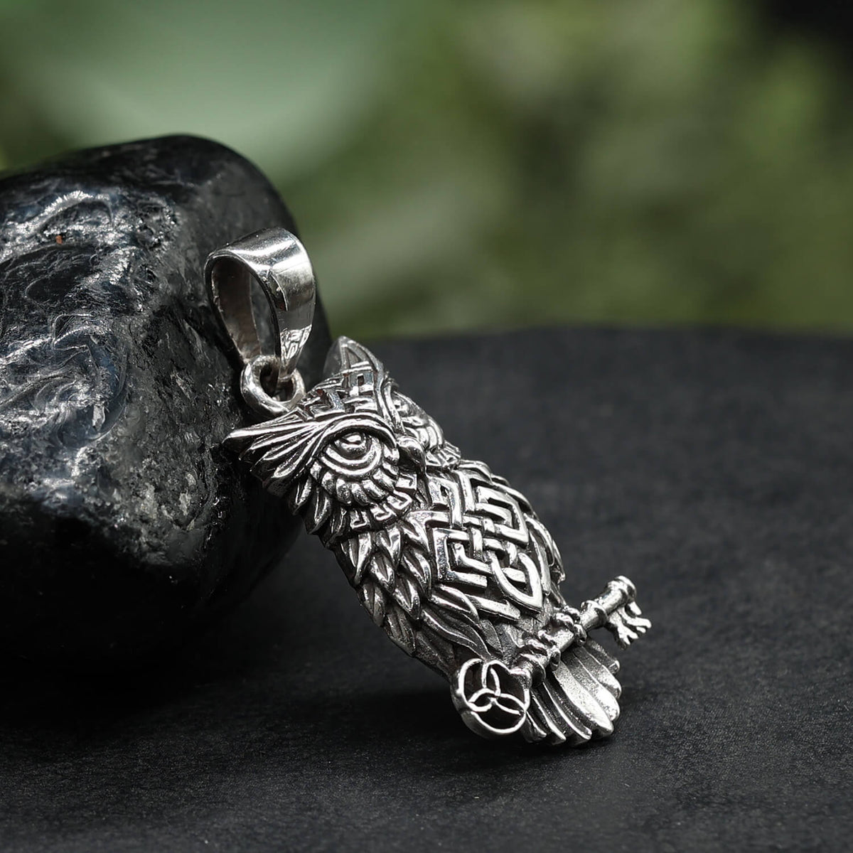Eule Silberschmuck feiner Anhänger an Kette Silber