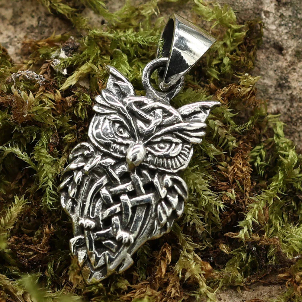 Eule Schmuckanhänger aus 925 Silber Keltenknoten Silberschmuck magisch