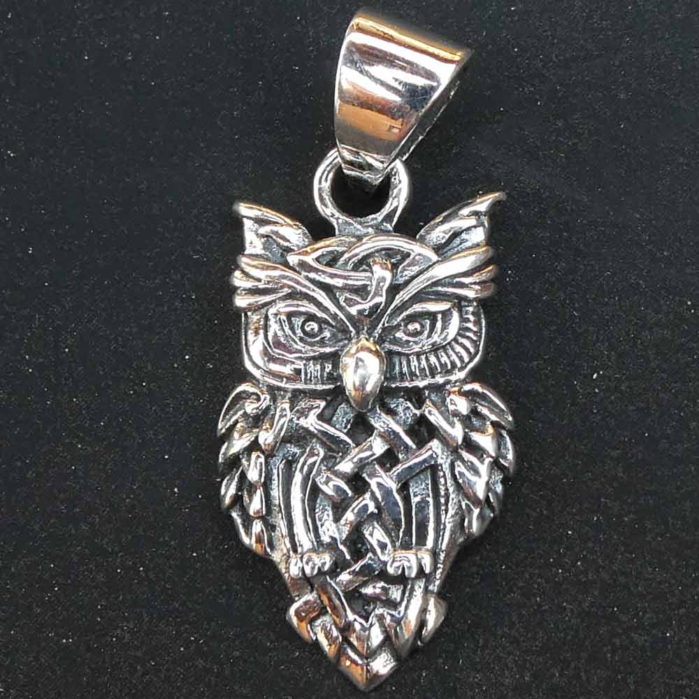 Eule Schmuckanhänger aus 925 Silber Keltenknoten Silberschmuck magisch