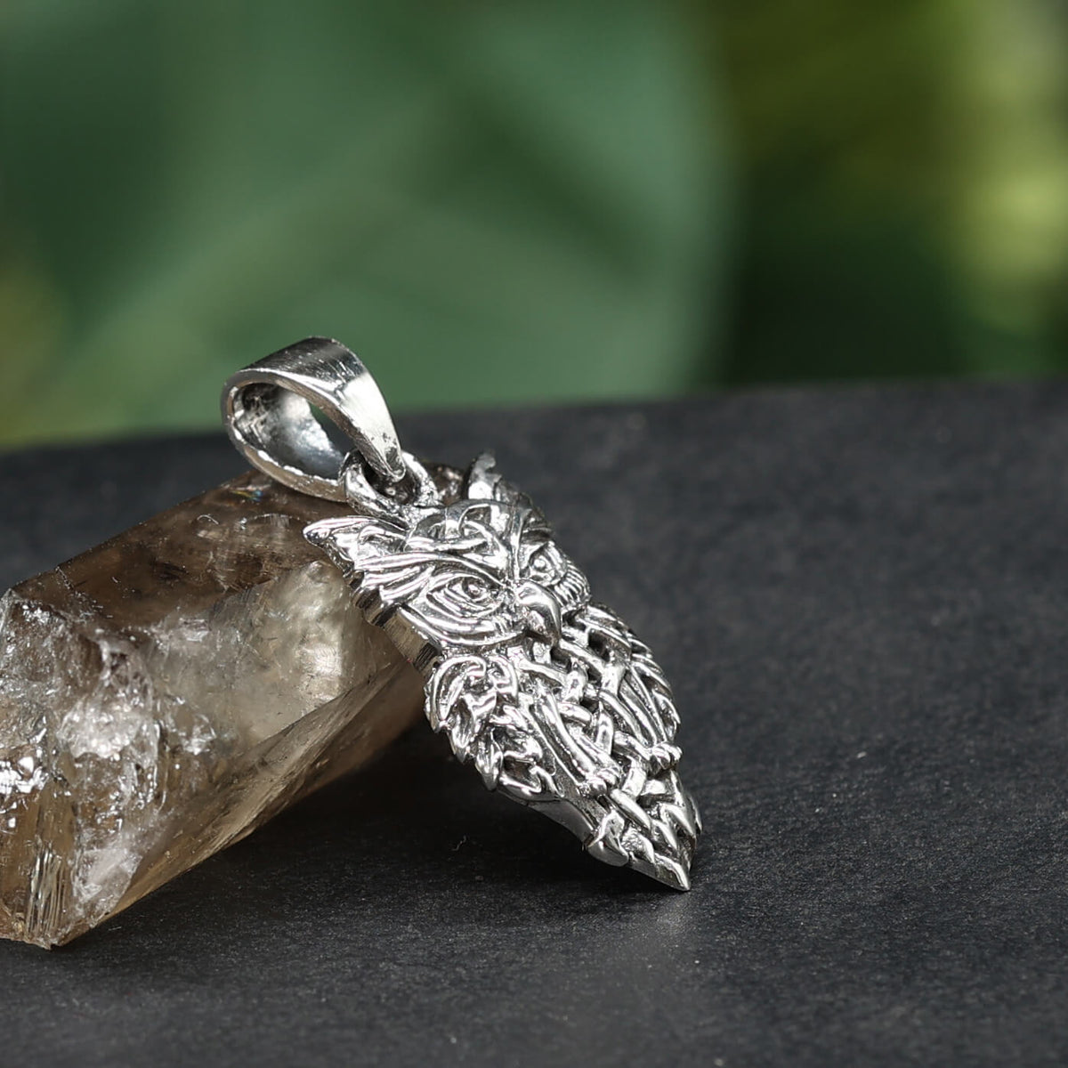 Eulen Silberschmuck feiner Anhänger an Kette Silber