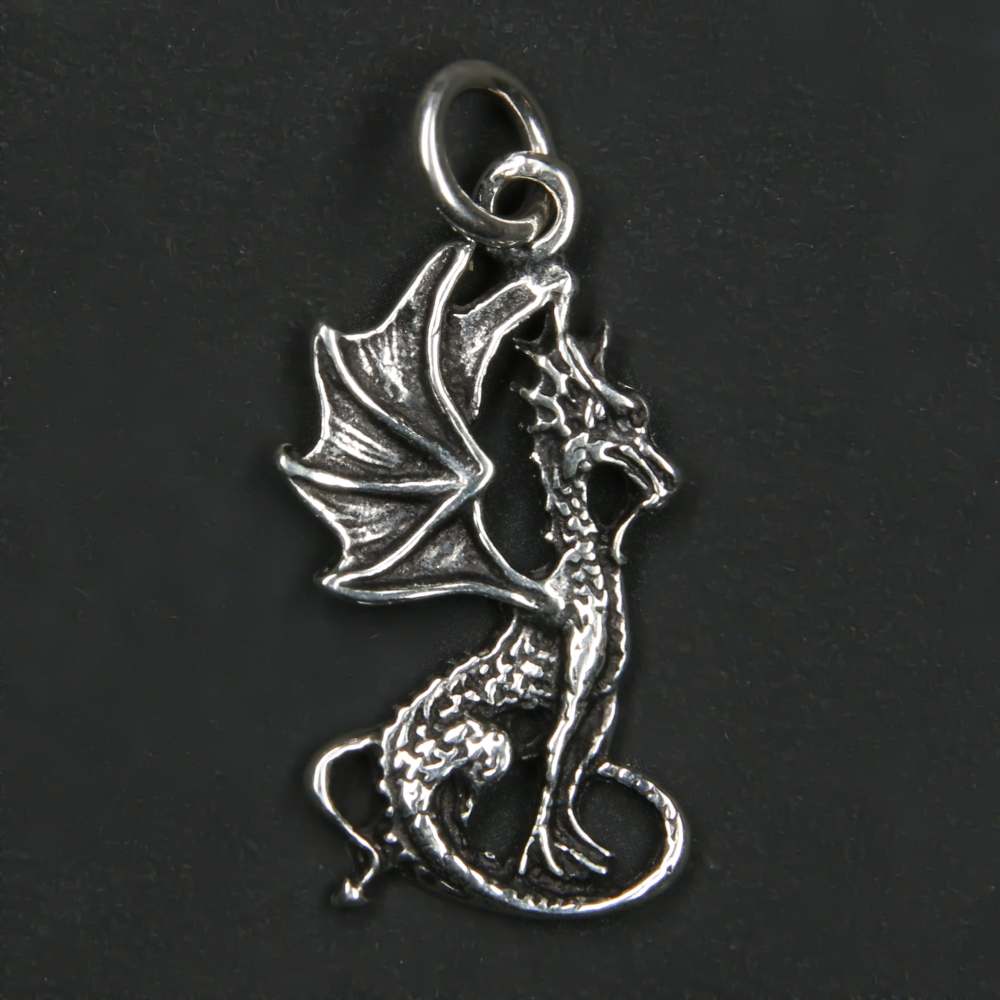 Drache Fantasy 925er Silber Anhänger Drachenschmuck