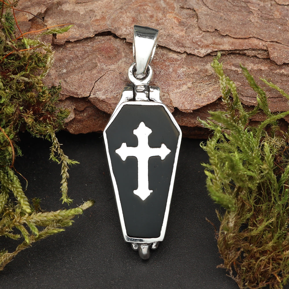 Sarg Medaillon Silber Anhänger 925 Sterlingsilber massiver Silberschmuck