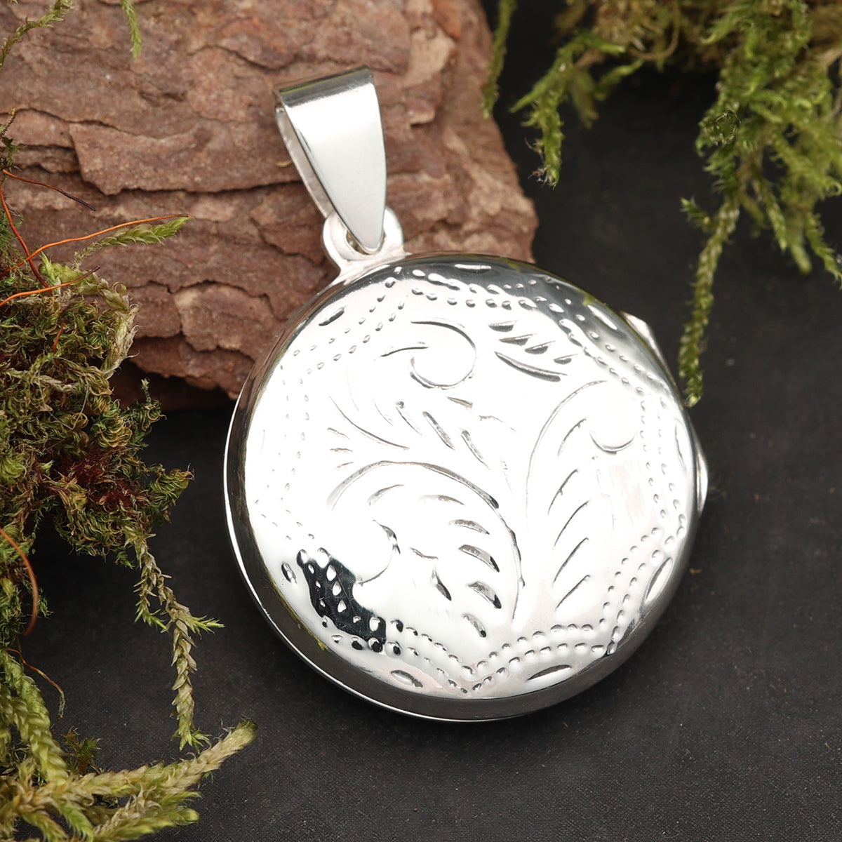 Medaillon Silber Anhänger 925 Sterlingsilber massiver Silberschmuck