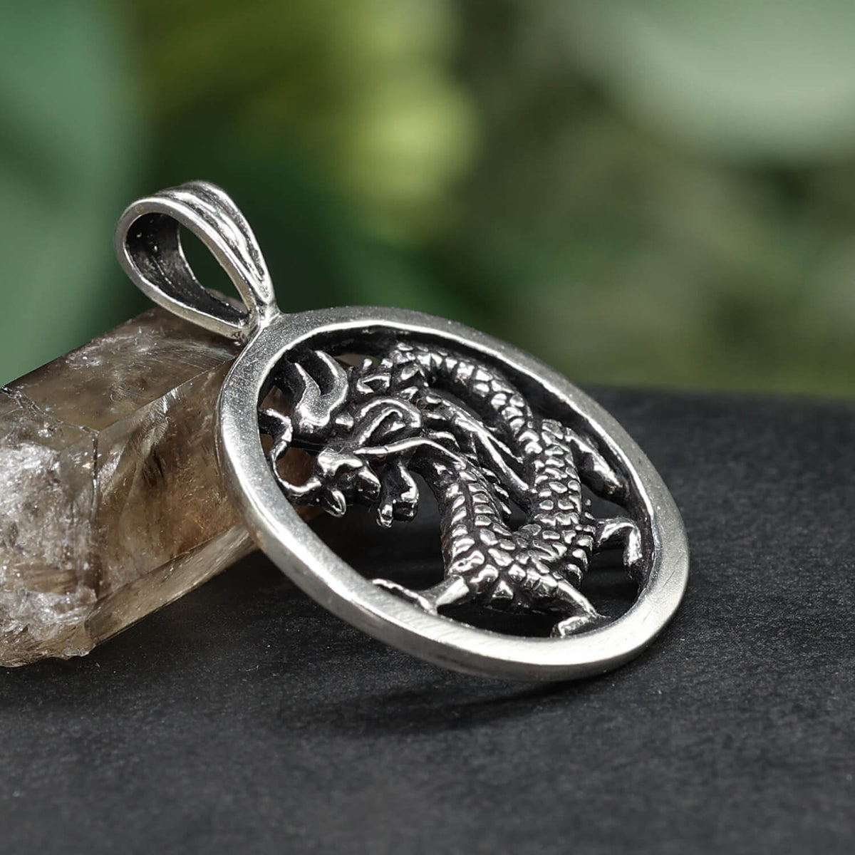 Chinesischer Drache Silberschmuck für Halsketten Edler Kettenanhänger