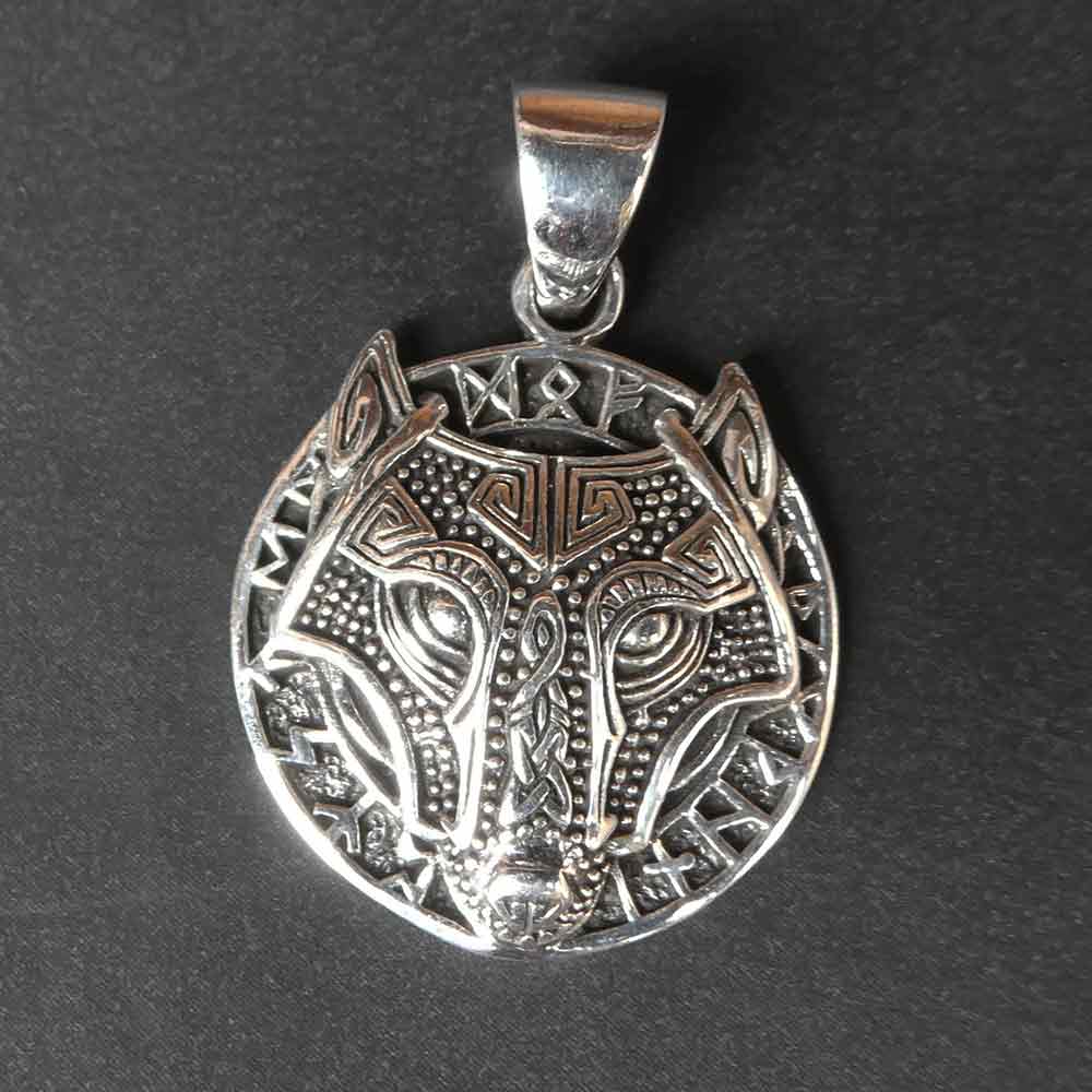 Fenris Wolf Schmuck 925 Silber Ketten Anhänger
