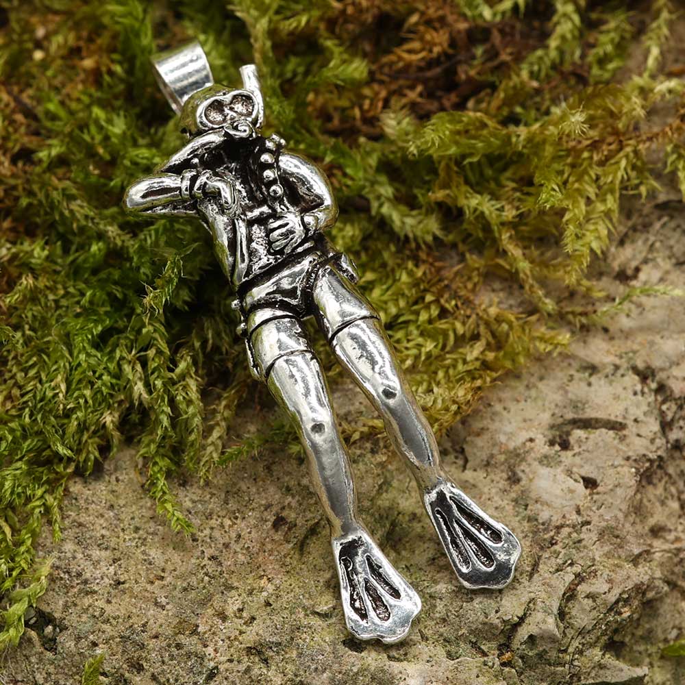 Anhänger Taucher Sport Schmuck 925 Sterlingsilber Meer