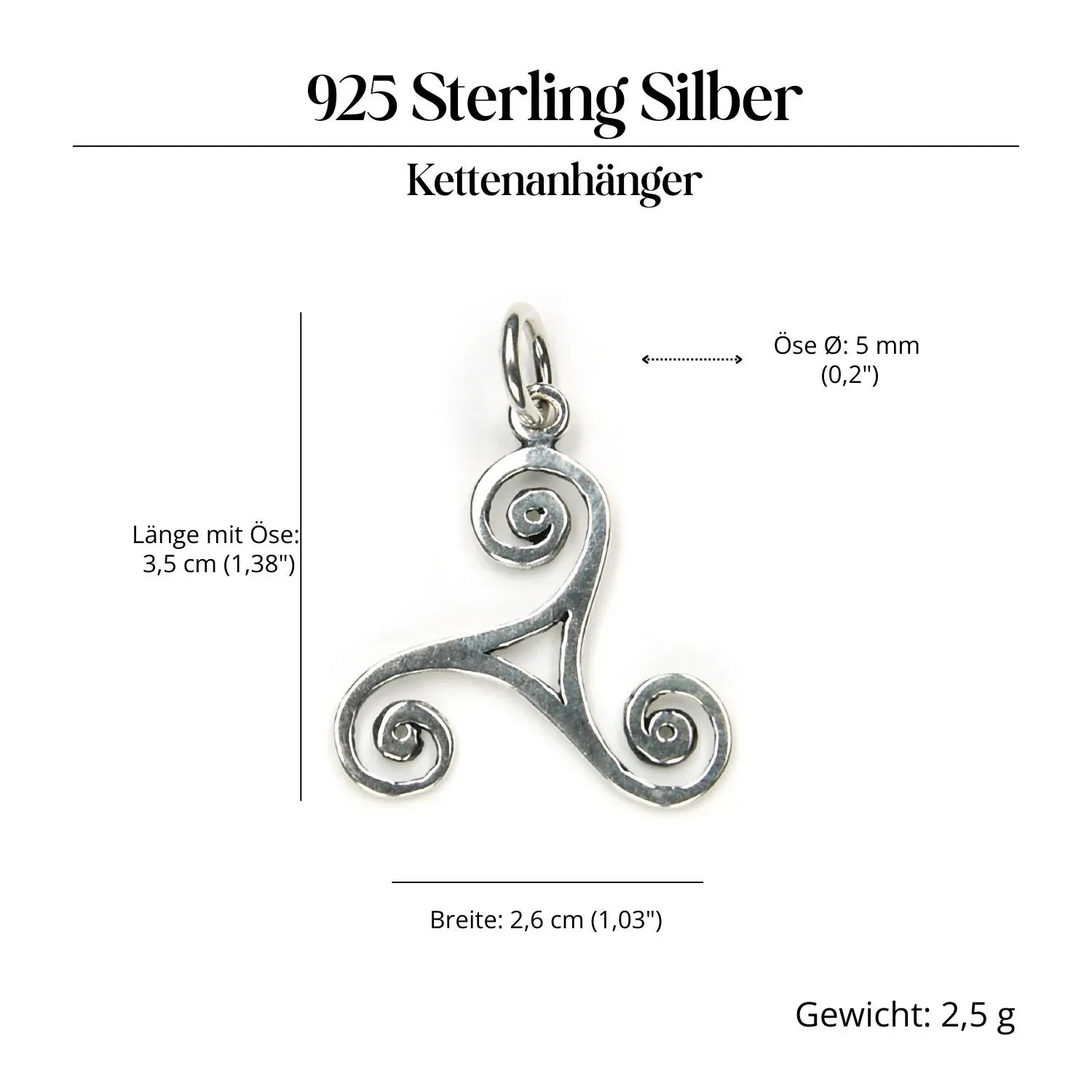 Triskelion Schmuck Anhänger 925 Silber Triskel