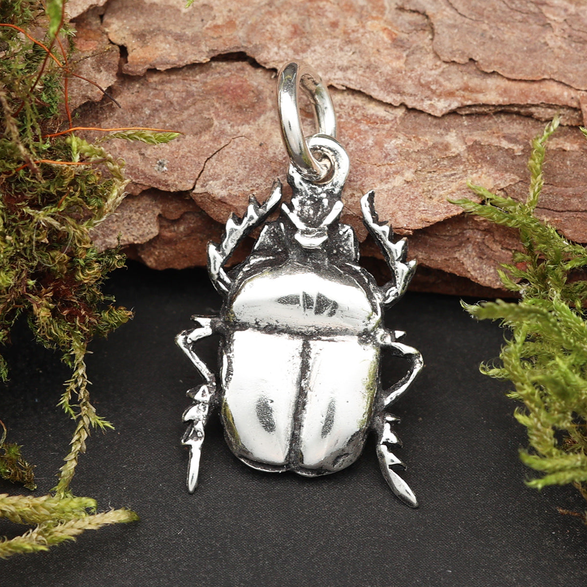 Scarabaeus Silber Anhänger 925 Sterlingsilber massiver Silberschmuck