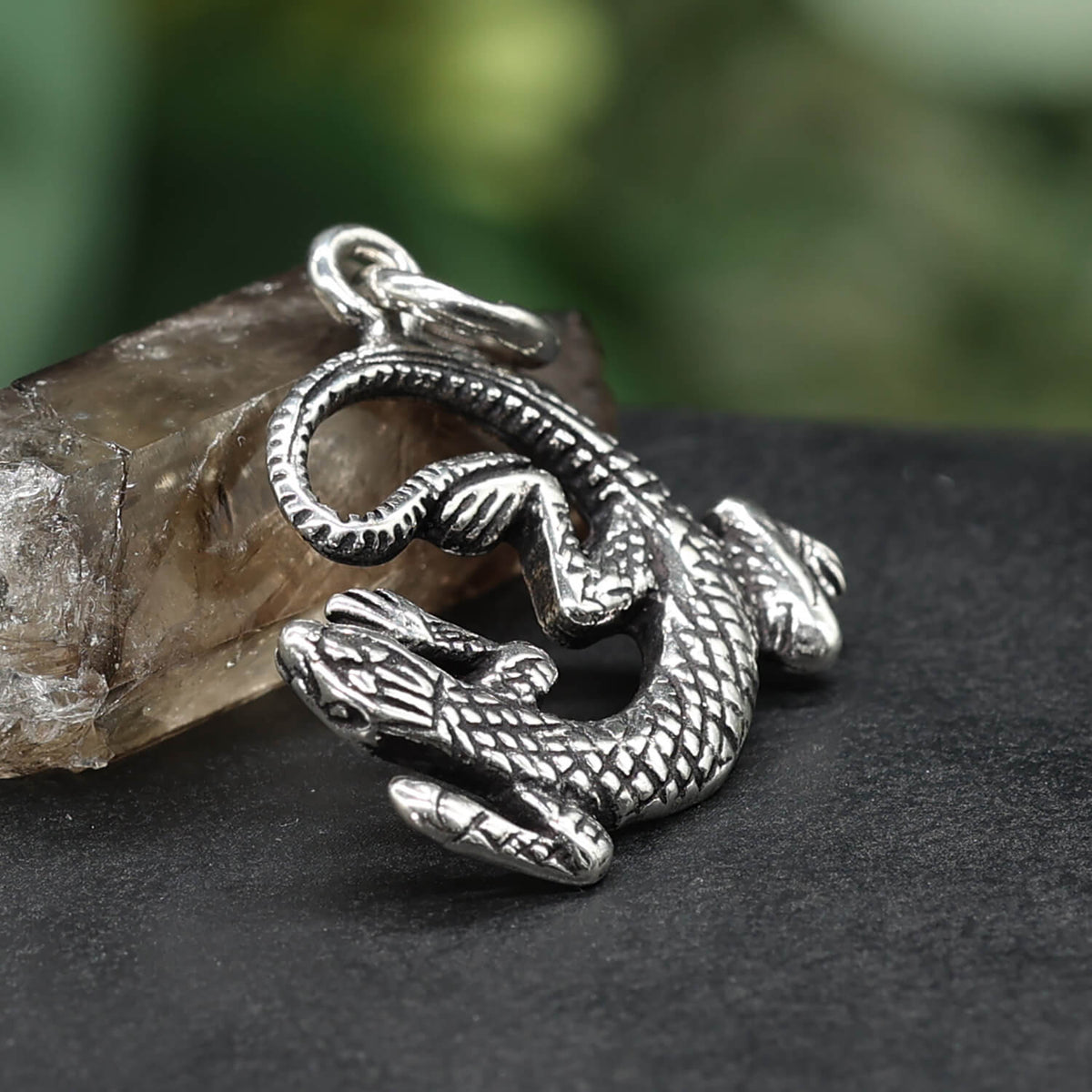 Gecko Silberschmuck für Halsketten Edler Echsen Kettenanhänger