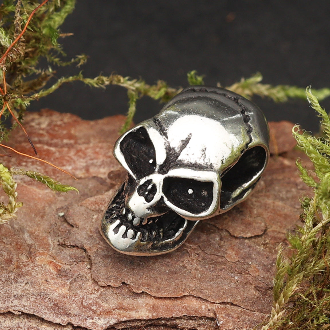 Totenkopf Silber Anhänger 925 Sterlingsilber massiver Silberschmuck