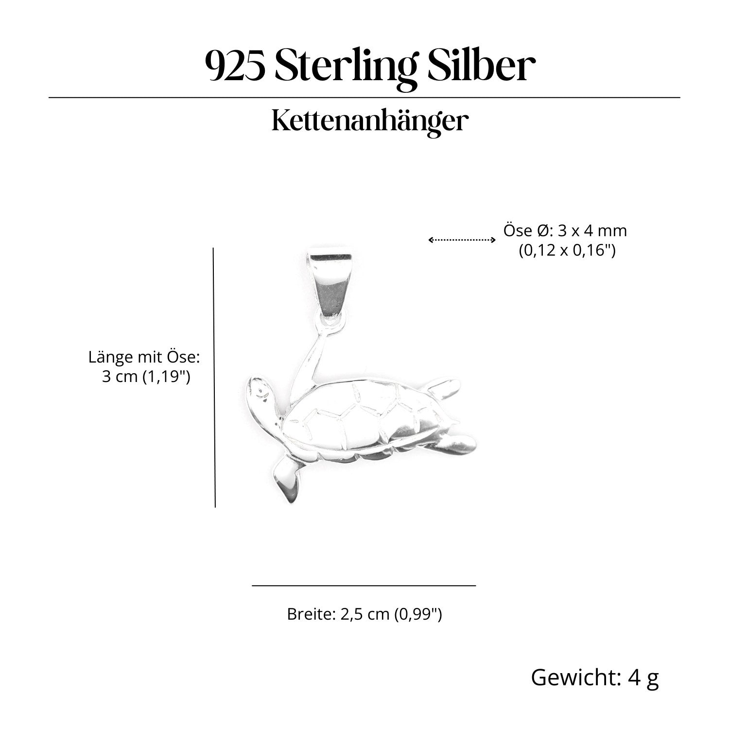 Schildkröte Schmuck Anhänger 925 Silber