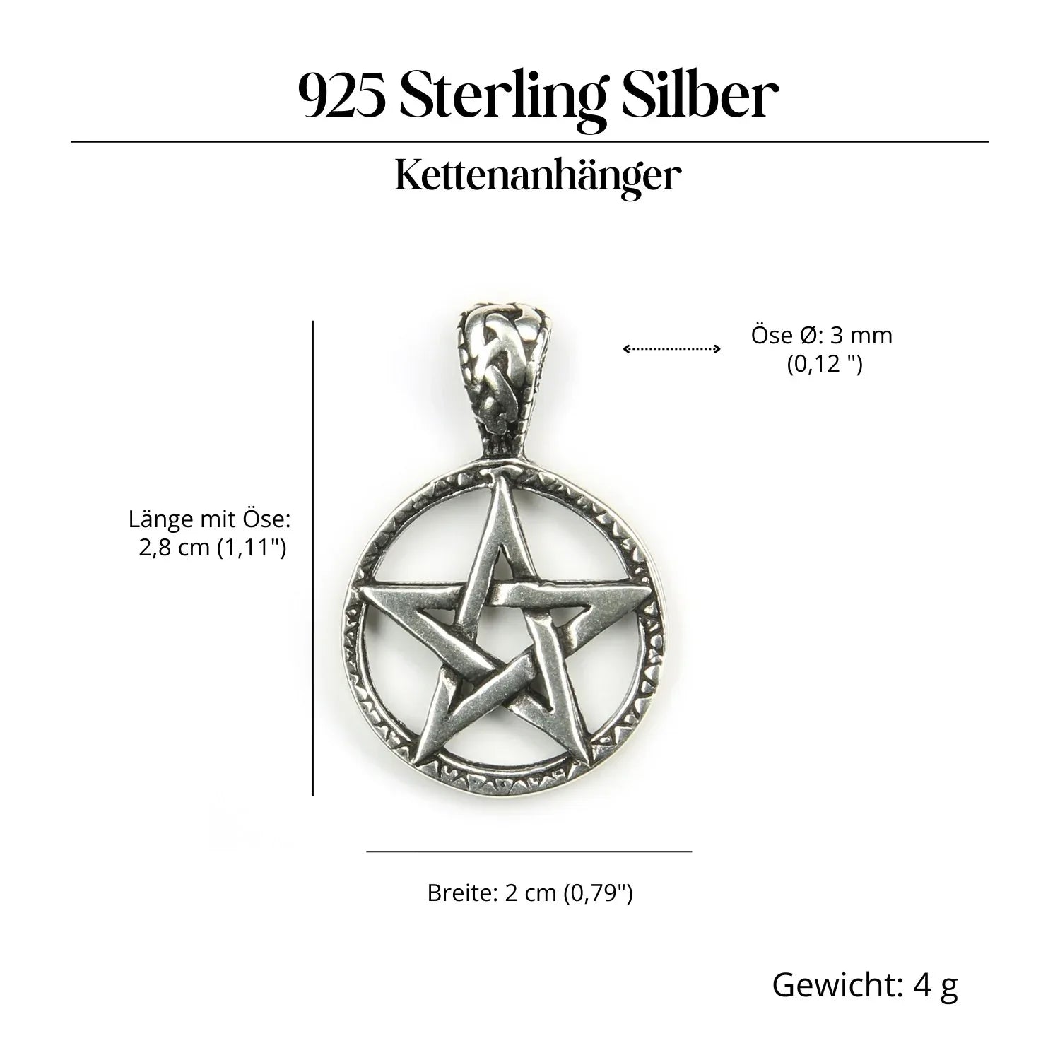 Pentagramm Schmuck Anhänger 925 Silber