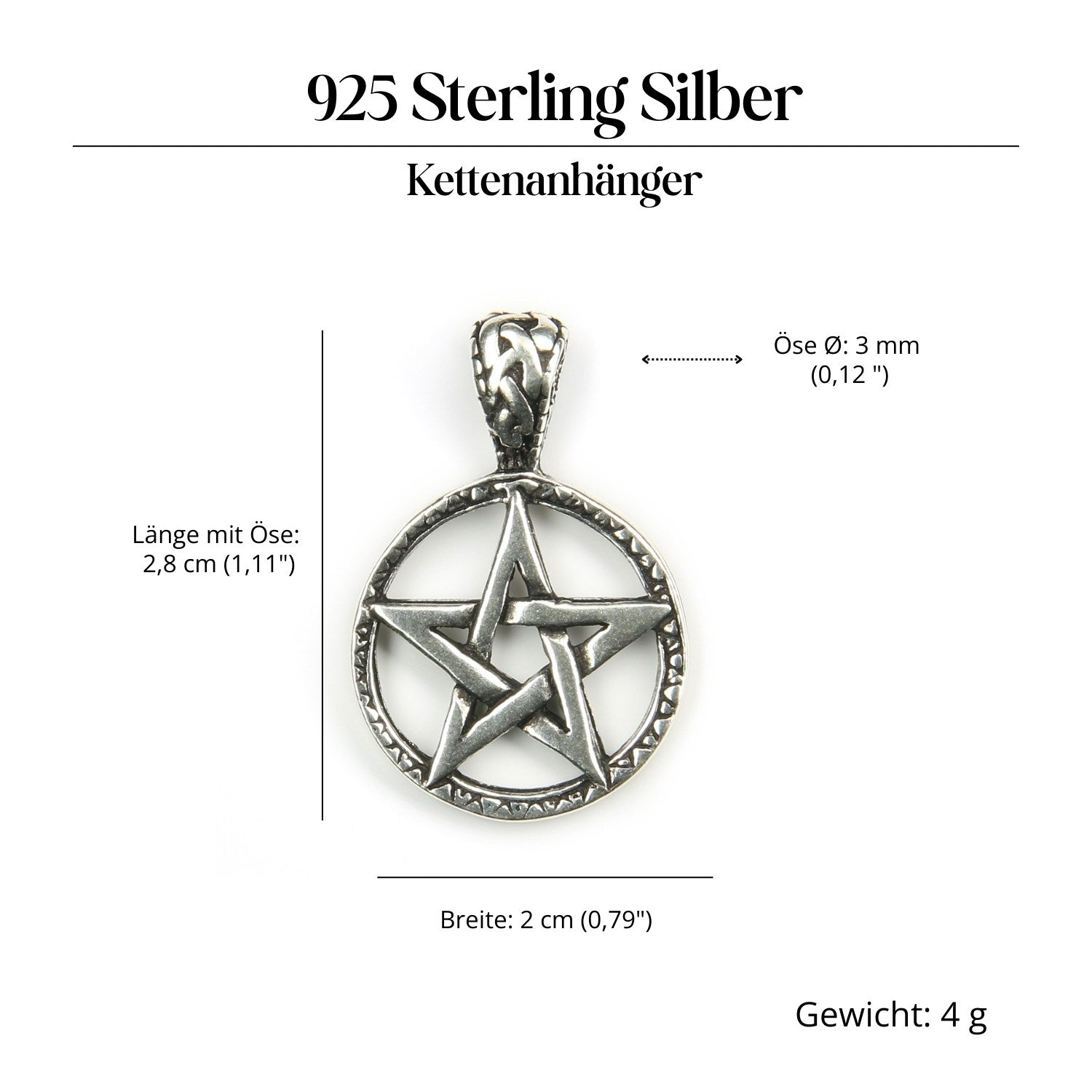 Pentagram Jewelry Pendant 925 Silver