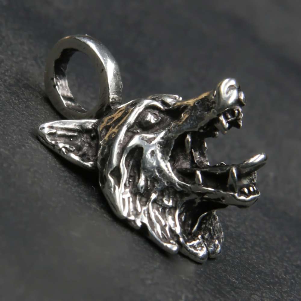 Wolf 925 Silber Anhänger Krafttier kettenanhänger