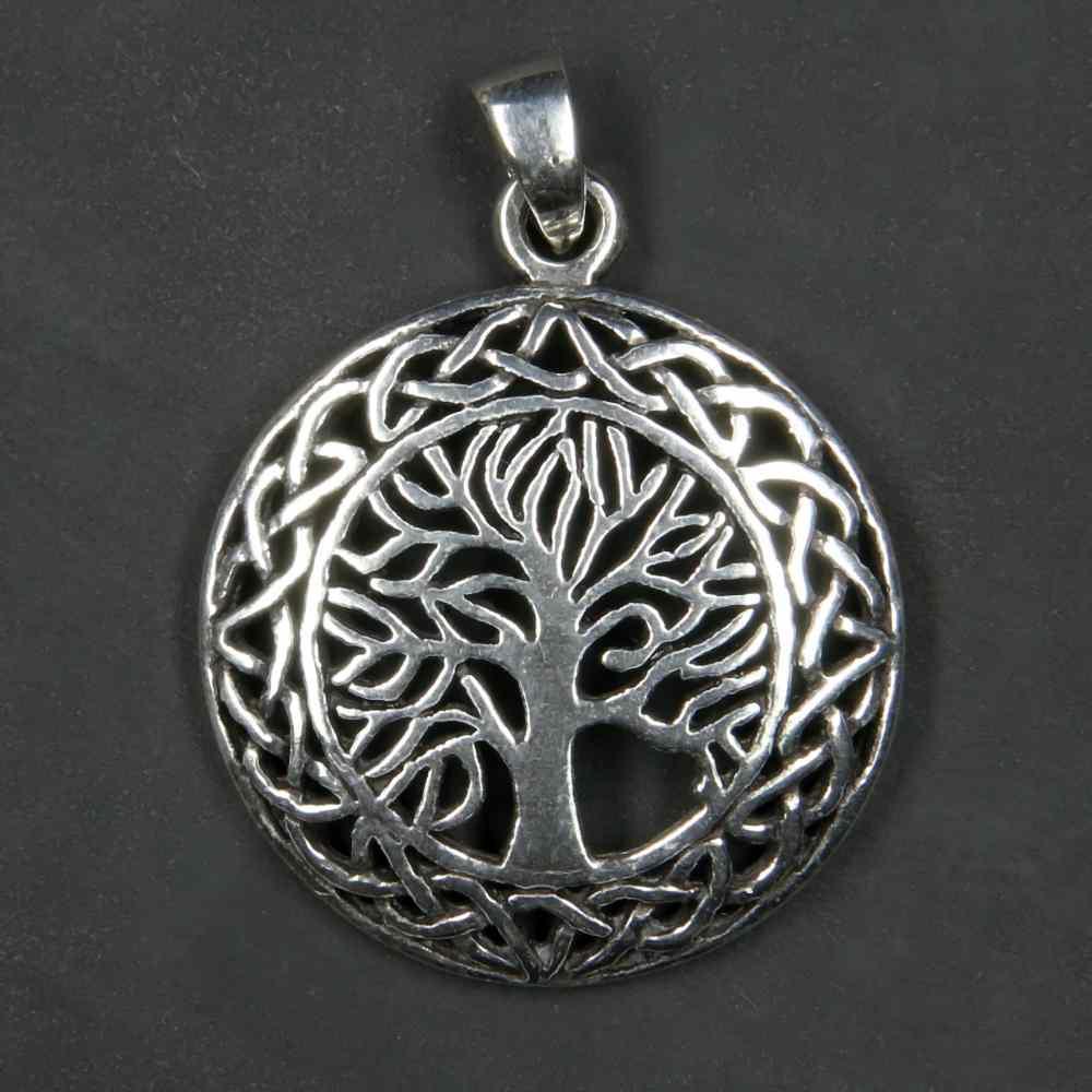 Kelten Lebensbaum Silber Anhänger 925 Sterlingsilber